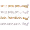16Pcs 4 Style Brass Word Faith & Baby Stud Earrings for Women KK-CA0002-44-1