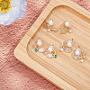 3 Pairs 3 Style Crystal Rhinestone Tulip Flower Stud Earrings with Plastic Pearl Beaded EJEW-FI0001-51-5