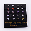 Square 304 Stainless Steel  Cubic Zirconia Stud Earrings EJEW-O070-05A-1