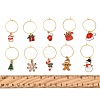 20Pcs 20 Styles Christmas Theme Alloy Enamel Wine Glass Charms HJEW-HS00082-5