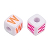 Opaque Acrylic Enamel European Beads AC-ACBA1794-04W-2