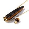 Natural Tiger Eye Bullet Shaped Perfume Bottle Pendant Necklaces G-B089-02G-04-4