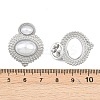 304 Stainless Steel ABS Plastic Imitation Pearl Oval Stud Earrings EJEW-Z141-01P-5