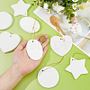 16Pcs 4 Styles  Porcelain Heat Transfer Printing Pendant Decorations HJEW-FH0001-77-3