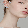 2Pcs 2 Styles Leaf Alloy Micro Pave Clear Cubic Zirconia Cuff Earrings EJEW-LP0013-19G-1
