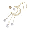 Nuggets Natural Quartz & Brass Moon Hanging Suncatchers HJEW-JM04253-02-3