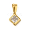 304 Stainless Steel Micro Pave Clear Cubic Zirconia Pendants STAS-R229-23G-1