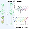 11Pcs 11 Colors Gradient Color Alloy Beadable Bar Keychain for DIY Crafts Jewelry Making KEYC-CJ0001-10-8