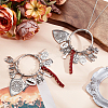 2Pcs Mixed Shapes Alloy & Faux Suede Cord Pendant Decorations HJEW-GA00069-4