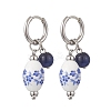 Oval 316 & 202 Stainless Steel Hoop Earrings EJEW-JE06734-01-3