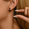 201 Stainless Steel Enamel Hoop Earrings for Wome TC6107-4-1