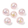 AB Color Transparent Crackle Round Acrylic Beads CACR-S006-01-2