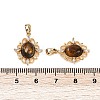 Brass Micro Pave Clear Cubic Zirconia Pendants KK-P302-23G-3