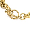 Ion Plating(IP) 304 Stainless Steel Oval Link Chain Bracelets for Men Women BJEW-G723-01G-3