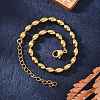 Ion Plating(IP) 304 Stainless Steel Oval Ball Chain Bracelets for Women X-BJEW-C046-01G-5