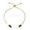 Brass Pave Cubic Zirconia Box Chain Slider Bracelet Making MAK-K024-02G-02-1