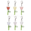 Lily Glass & Acrylic Pendant Decorations HJEW-JM01988-1