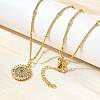 Brass Clear Cubic Zirconia Pendant Necklaces for Women NJEW-A039-02E-G-2