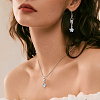 48Pcs 6 Styles Alloy Pave Clear Cubic Zirconia European Dangle Charms PALLOY-FI00002-7