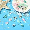 12Pcs 6 Colors Transparent Glass Beads LAMP-YW0004-22-4