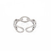 304 Stainless Steel Cable Chain Shape Open Cuff Ring for Women RJEW-S405-178P-2