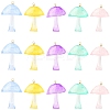 10Pcs 5 Colors Luminous Epoxy Resin Mushroom Pendants RESI-FS0001-99-1