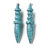 Dyed Synthetic Turquoise Big Pendants G-H338-03P-06-1