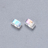 FGB 2-Hole Transparent Glass Seed Beads SEED-S031-M-250-2