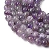 Round Natural Amethyst Beads Strands LS-G-S380-01C-02-4