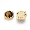 Natural Tiger Eye Connector Charms KK-N258-12G-2