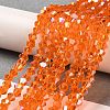 Transparent Electroplate Glass Beads Strands GLAA-F029-2mm-A11-4