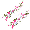 Polyester Rayon Flower Embroider Thread Iron on/Sew On Patches PATC-WH20017-18C-7