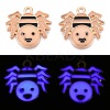 Halloween Theme Rack Plating Luminous Alloy Enamel Pendants ENAM-N056-230G-1