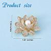 Golden Lotus Flower Brooch Clear Zircon Brooch Pin White Beads Brooches Badge Jewelry for Jackets Backpack Corsage Lapel Scarf Clothing Accessories JBR104A-2