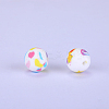 Printed Round Silicone Focal Beads SI-JX0056A-94-1