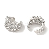 Rack Plating Brass Micro Pave Clear Cubic Zirconia Twisted Chain Ring Cuff Earrings for Women EJEW-P280-15P-2