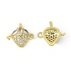 4Pcs 2 Colors Brass Pave Cubic Zirconia Fruit Connector Charms KK-FS0001-73C-2