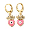 Real 18K Gold Plated Brass Dangle Leverback Earrings EJEW-A033-08G-03-1