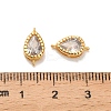 Brass Pave Clear Cubic Zirconia Teardrop Connector Charms KK-H515-03B-G-3