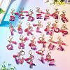 Alloy Resin Butterfly Keychains KEYC-TADJ0002-02G-W-6