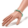 Natural Weathered Agate(Dyed) & Howlite Round Beaded Stretch Bracelet BJEW-JB08087-04-3