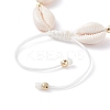 Natural Cowrie Shell Braided Bead Bracelet for Women BJEW-TA00044-01-5