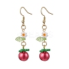 304 Stainless Steel Tomato Dangle Earrings EJEW-MZ00464-01-2