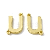 Rack Plating Brass Letter Connector Charms KK-C007-38G-U-2