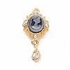Alloy Cameo Oval Resin Pendants ENAM-M055-38G-02-1