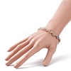 Natural Grey Agate Heart Beaded Bracelet BJEW-JB08697-04-3