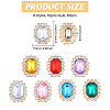 80Pcs 8 Colors Rectangle Octagon Sew on Rhinestone FIND-CA0010-07-2
