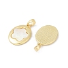 Brass Pave Natural White Shell Pendants KK-R213-02G-01-2