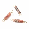 Natural Leopard Skin Jasper Connector Charms PALLOY-JF01454-04-1