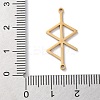 304 Stainless Steel Amulet Rune Love Peace Connector Charms STAS-S149-09G-3
